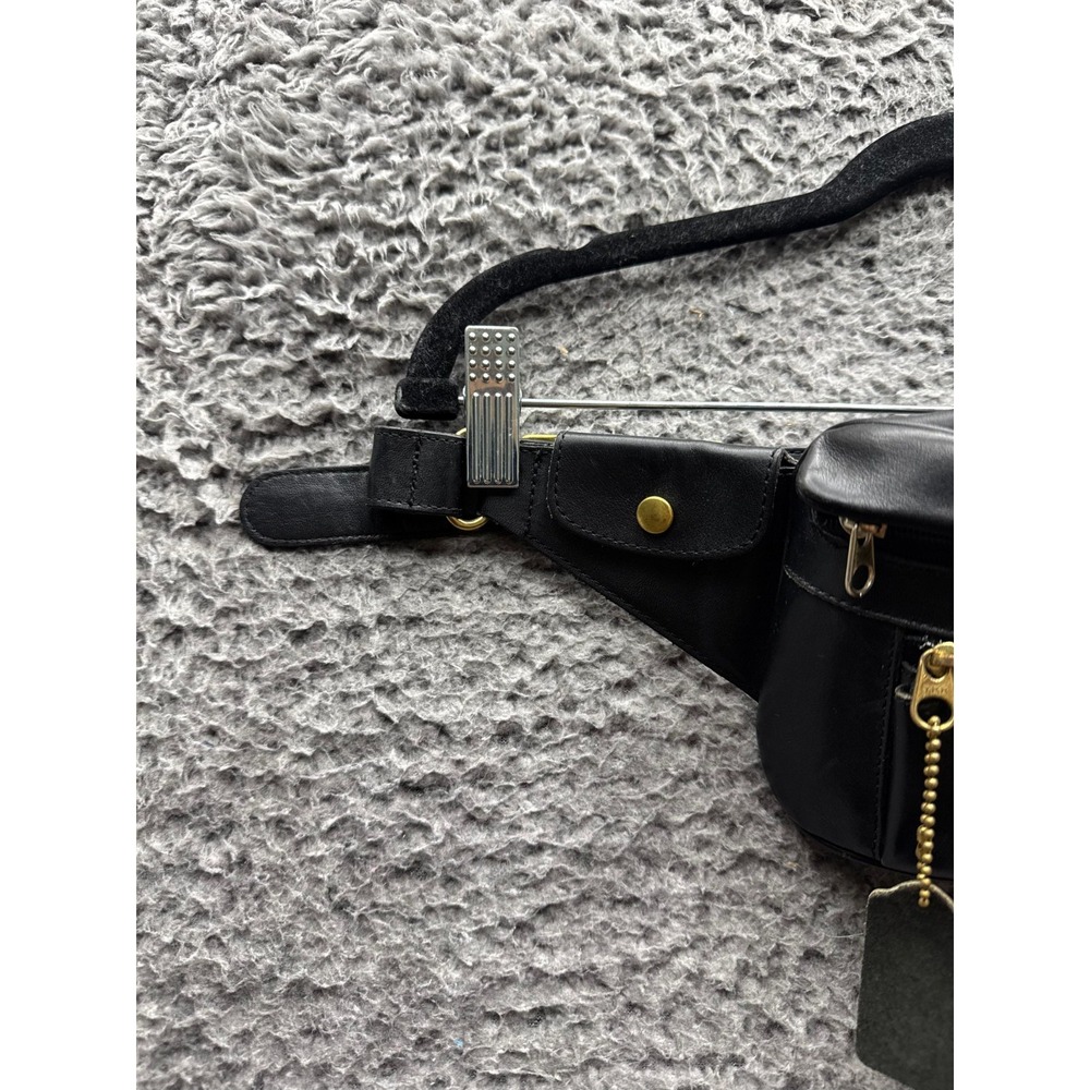 Vintage Coach Canteen Leather Waist Pouch Belt Bag Fanny‎ Pack Black Unisex - Picture 4 of 12